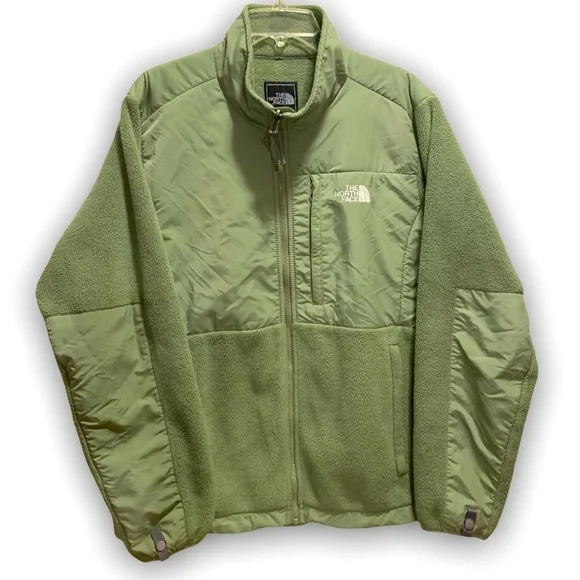 North Face XL Womens Denali Fleece Jacket Full Zip Drawstring Sage Green - Picture 7 of 12